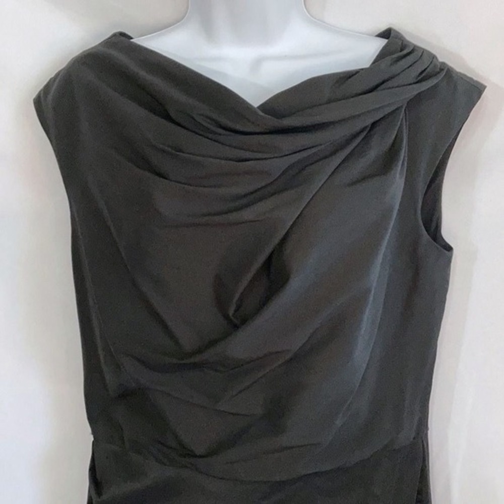 Little Black Dress Suzi Chin‎ Maggy Cocktail Cowl Neck Ruched Sheath Womens 10